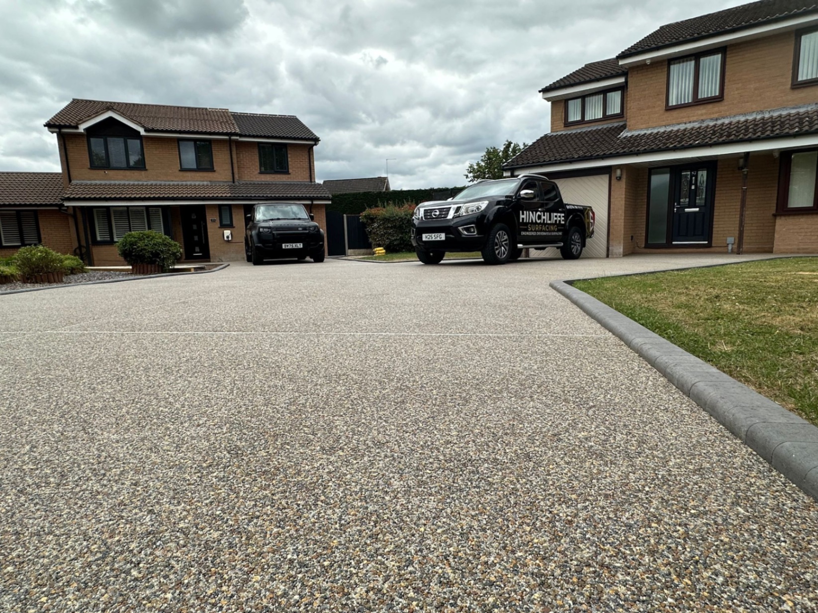 Completed resin-bound driveway outside a home in Sandbach